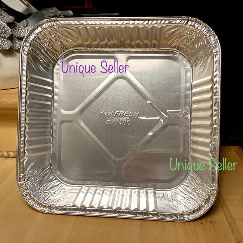 Aluminium Foil OX 1400 Tanpa Tutup / Alufoil 20x20 cm / Aluminium Foil Tray 20 x 20 cm / Alufoil Tray OX 1400