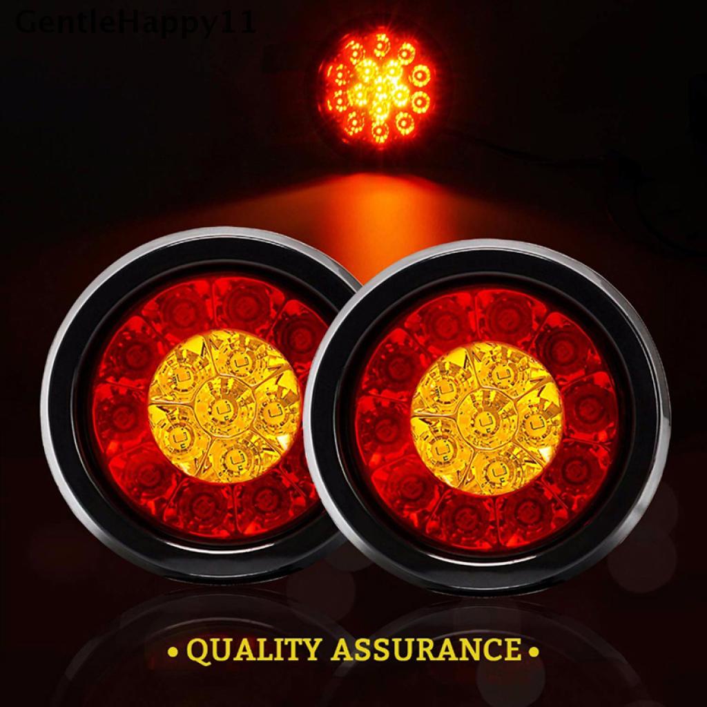 Gentlehappy 4 &quot;Bulat Merah/Amber 16-LED Truk Trailer Rem Stop Sein Lampu Ekor