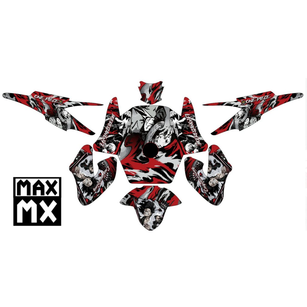 Decal Stiker CB150R Old Dekal Variasi Sticker Striping Custom FullBody merah grey one piece