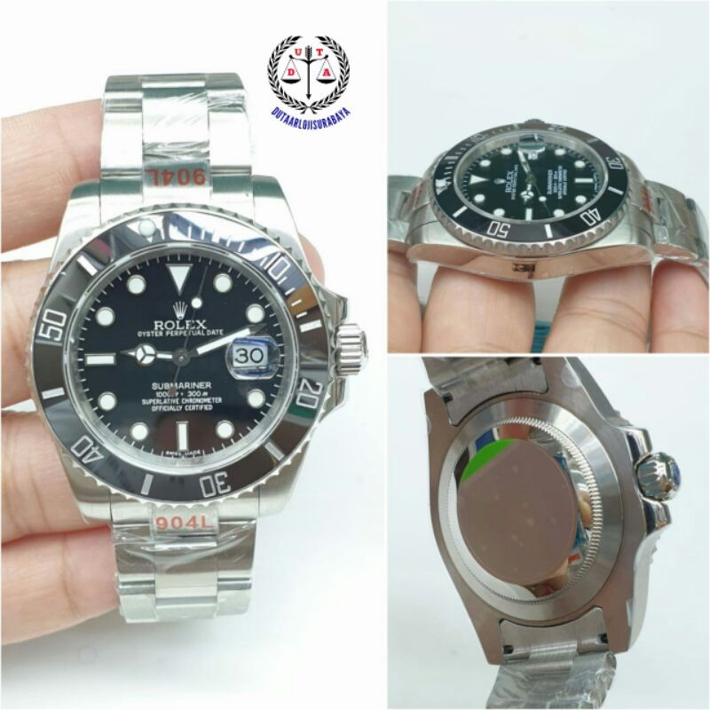 JAM TANGAN ROLEX SUBMARINER AUTOMATIC MESIN SWISS ETA