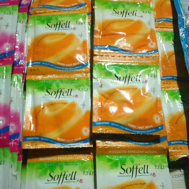 Soffell lotion anti nyamuk sofel 12 saset kulit jeruk