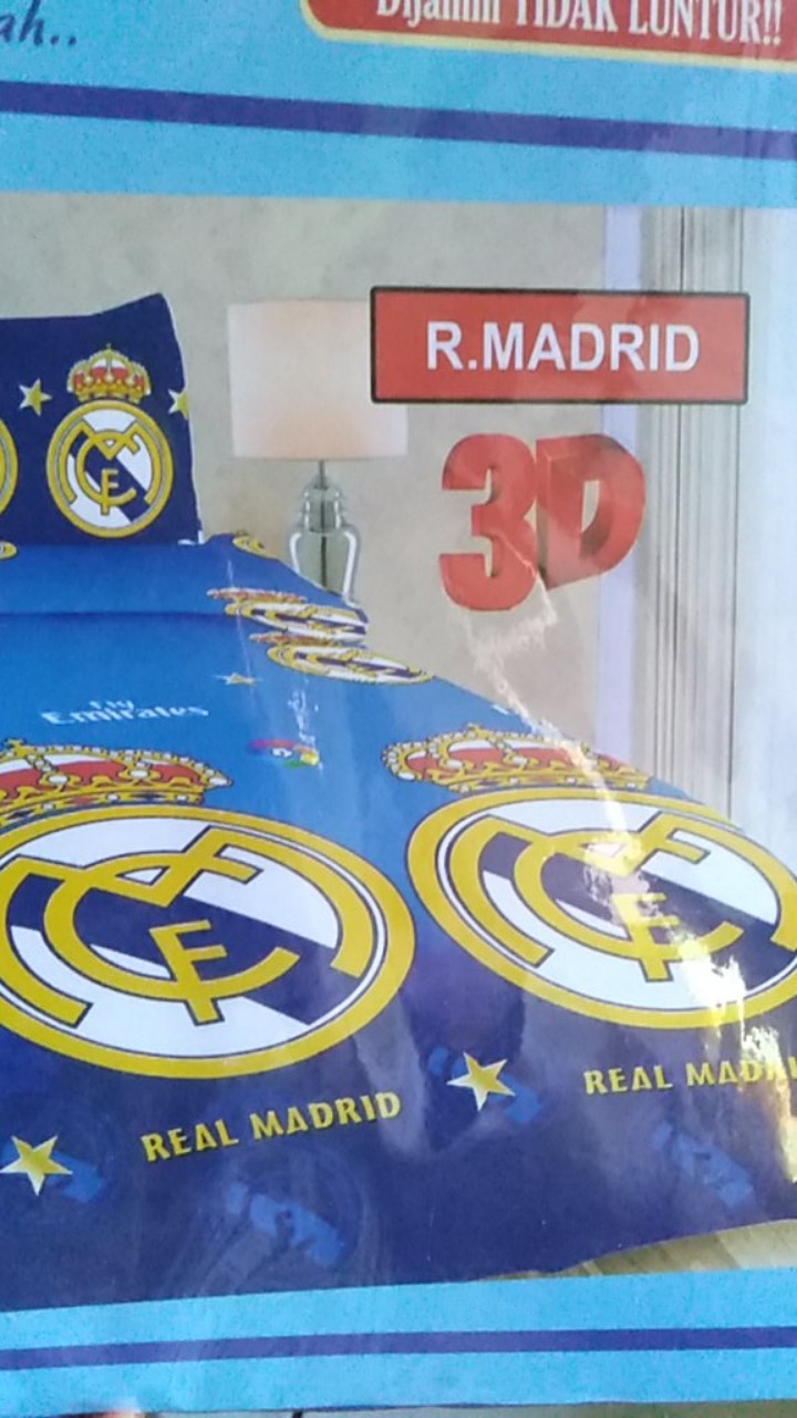 [ Bisa Cod ] Sprei / Seprai Bonita 3d Disperse Motif R. Madrid