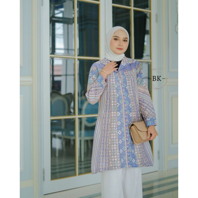 TUNIK BATIK WANITA MODERN SOFTCOLOR TERATAI || ATASAN WANITA || M-L-XL-XXL-3L