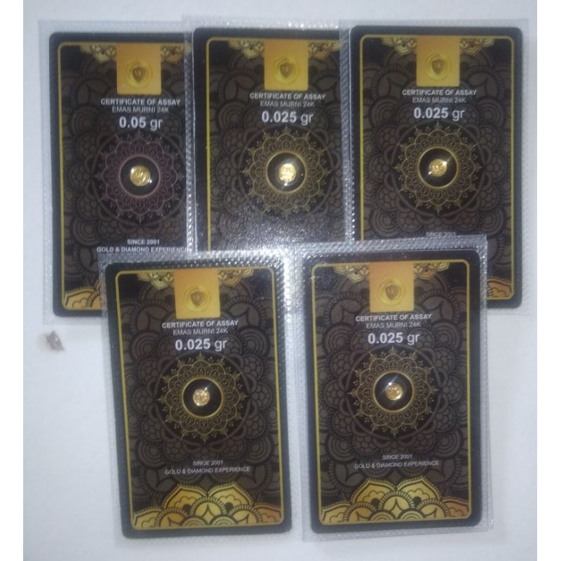 Mini Gold 0,025 gram, Emas murni 24k dengan kemasan terkecil