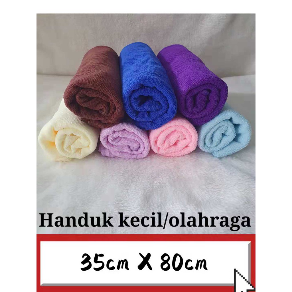 Handuk Olahraga Polos/handuk muka / handuk souvenir/ Ukuran 35x80cm Bahan Microfiber