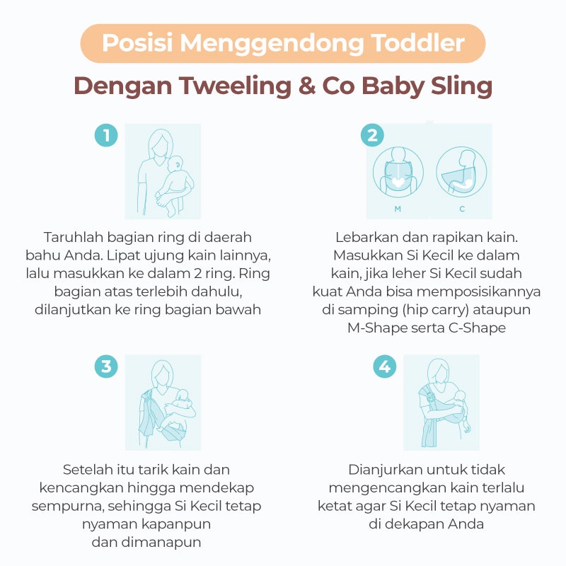 Tweeling &amp; Co - Baby Ring Sling / Gendongan Bayi Ring Sling