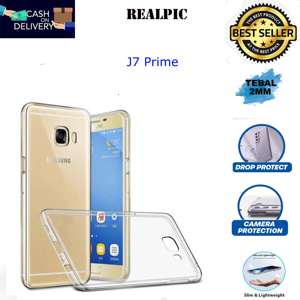 Case Samsung Galaxy J7 Prime Casing Clear HD KETEBALAN 2MM BENING TRANSPARAN TPU Premium Softcase