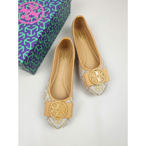 TORY BURCH YC-68-A2 Monogram Logo Ballet Flat