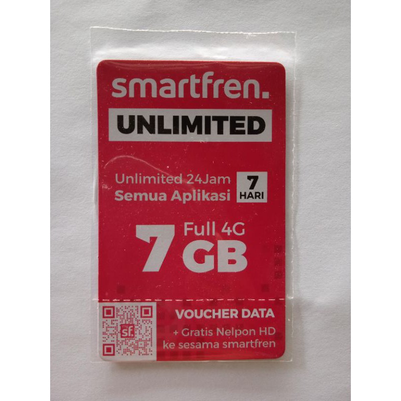 vocher kuota smartfren7gb+unlimited 7hari