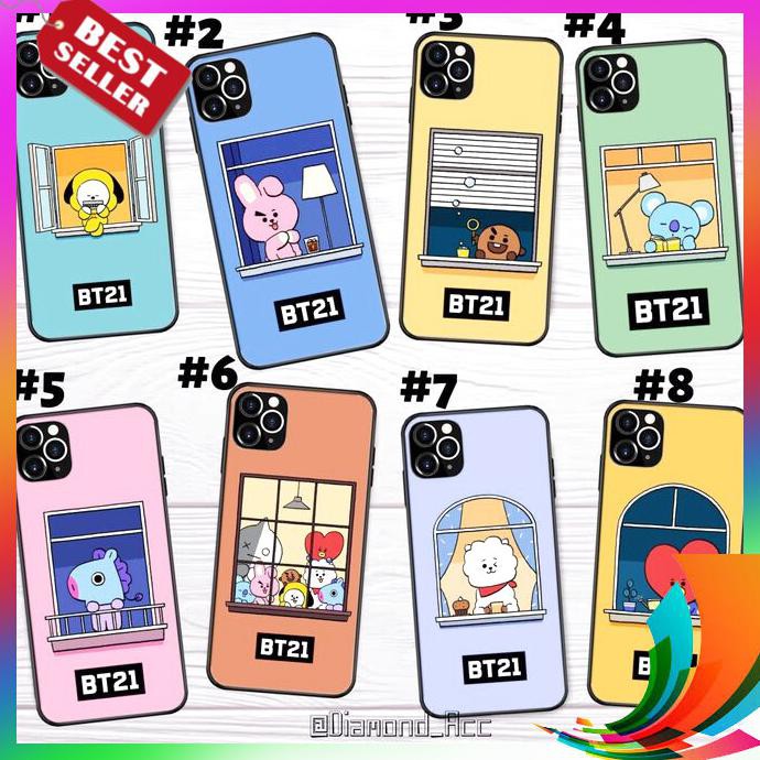 【TERBARU】 PREMIUM Case Hp Glass MOTIF BT21 BTS 6 XIAOMI REDMI NOTE 8 PRO