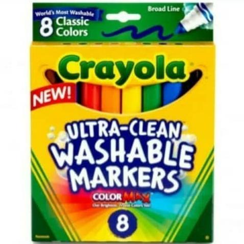 

Crayola Ultra Clean Washable Broad Line Markers Isi 8Pcs / Spidol Anak