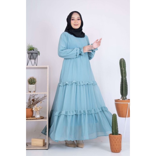 Gamis Terbaru 2021 Jumbo Murah Remaja Syari  Kekinian Putih Polos Original Mewah Lebaran