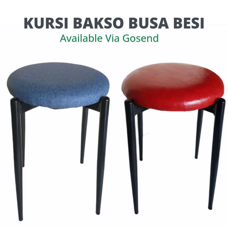 Kursi Besi Bulat Busa / Kursi Bakso / Bangku Besi T02