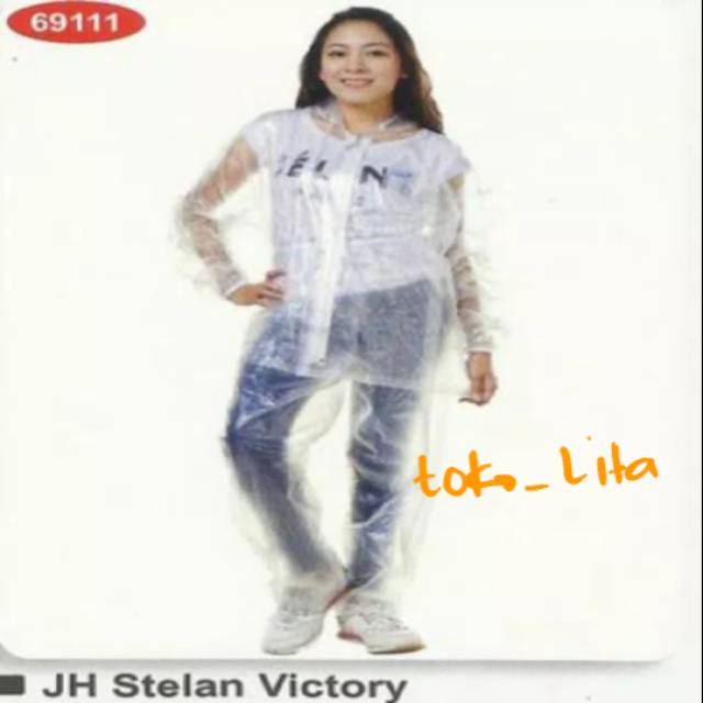 Jas Hujan Raincity Stelan Transparan Victory 69111 Transparant