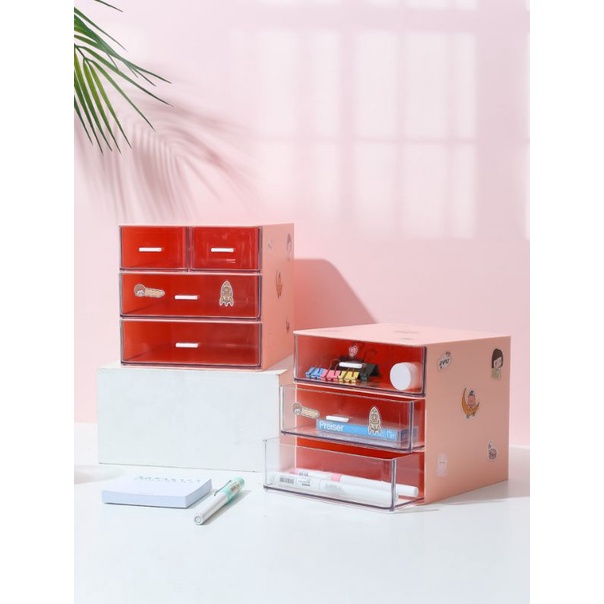 MINISO Rak Akrilik Box Akrilik Tempat Penyimpanan Dengan Laci