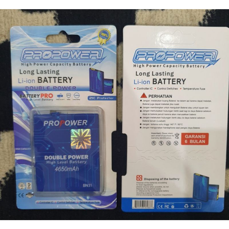 BATERAI BATRE DOUBLE POWER XIAOMI BN31 NOTE 5A