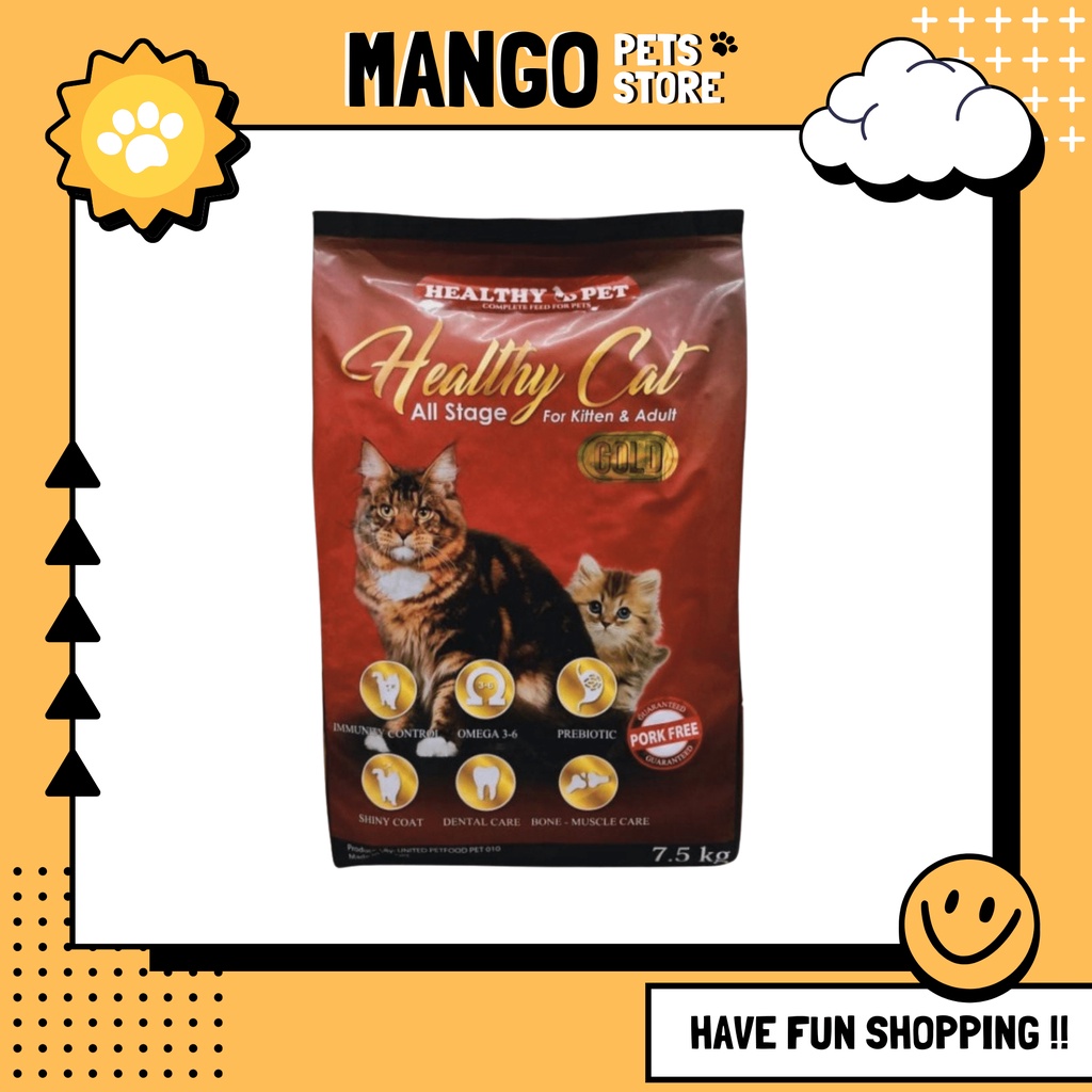 Makanan Kucing Healthy Pet Gold 7.5kg / Healthy Cat All Stages 7.5kg / Healthy Cat Gold