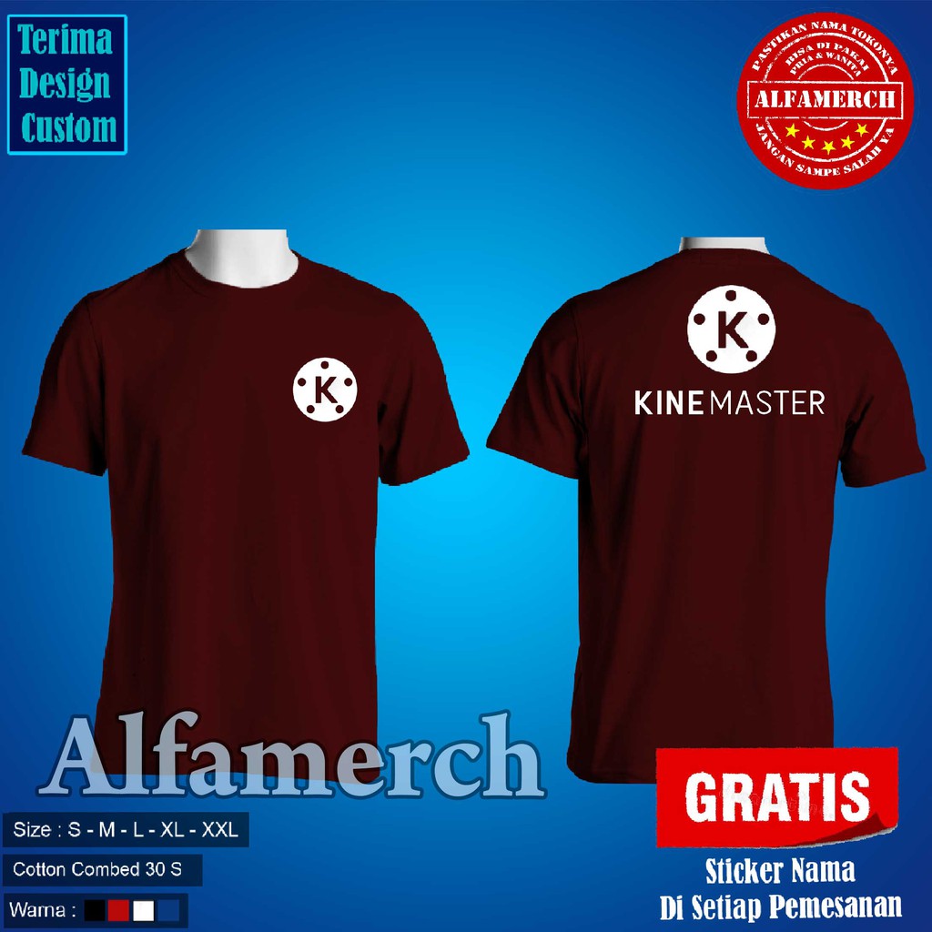 KEREN!!! Baju Kaos Murah KINE MASTER Keren Pria Dan Wanita ALFAMERCH TERLARIS