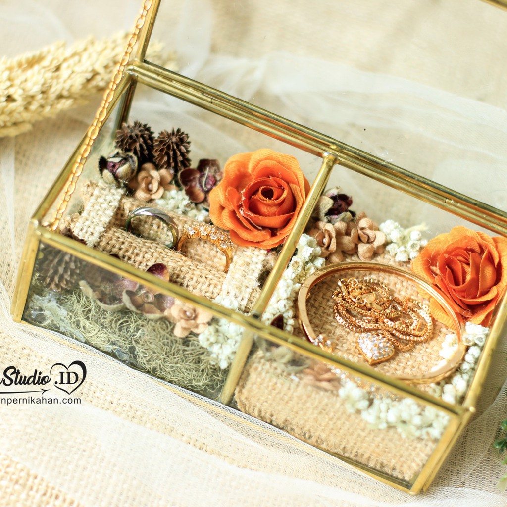 Kotak Perhiasan | Ringbox Tera Double Box Rustic