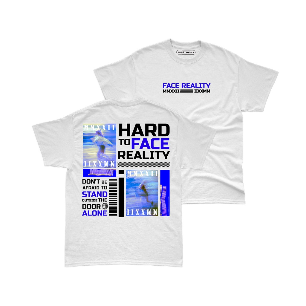 Aviotic Tshirt / Kaos Lengan Pendek FACE REALITY ( Sablon ) Unisex Pria &amp; Wanita