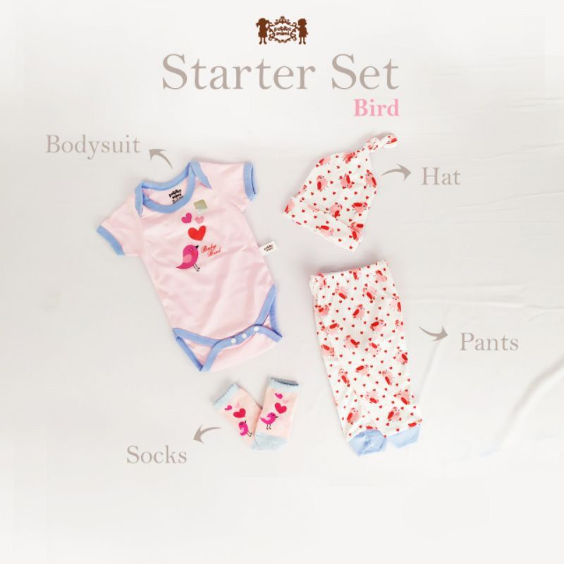 Petite Mimi Starter Set 4in1 - Setelan Set Bayi/Baby set