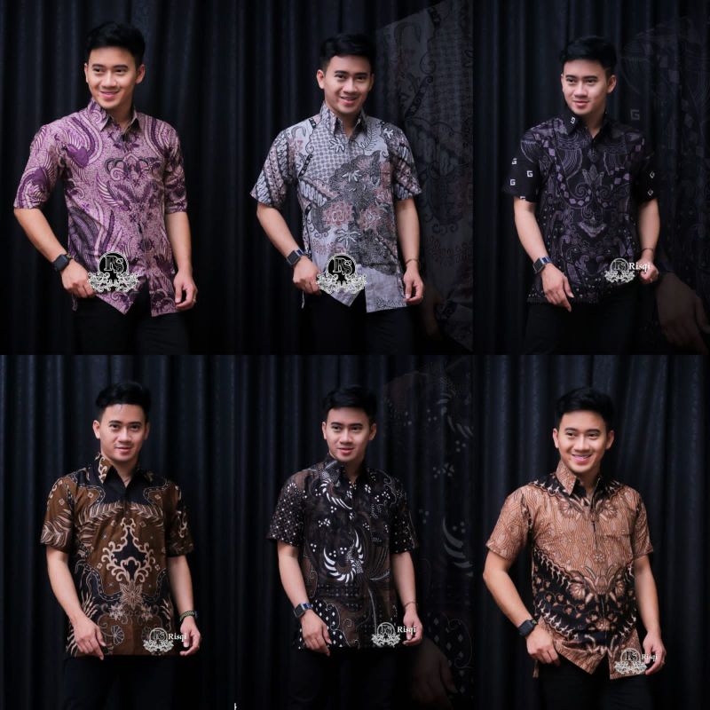 BAJU BATIK PRIA REGULER MODERN LENGAN PENDEK OB 514 SIZE M L XL XXL BATIK PRIA KANTOR