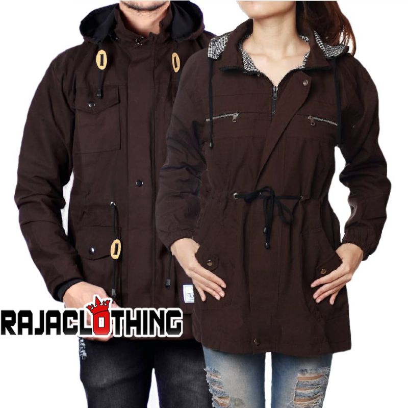 JAKET PARKA POLOS PRIA WANITA - JAKET COUPLE PARKA - JAKET PARKA PASANGAN ( HARGA SEPASANG )