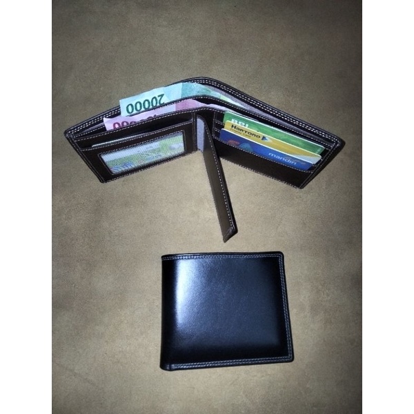 Dompet Pria Full Kulit Sapi Asli LK 6 Slot Tempat Kartu Tanpa Embos  ( Bahan Luar Dalam Pakai Kulit Sapi)