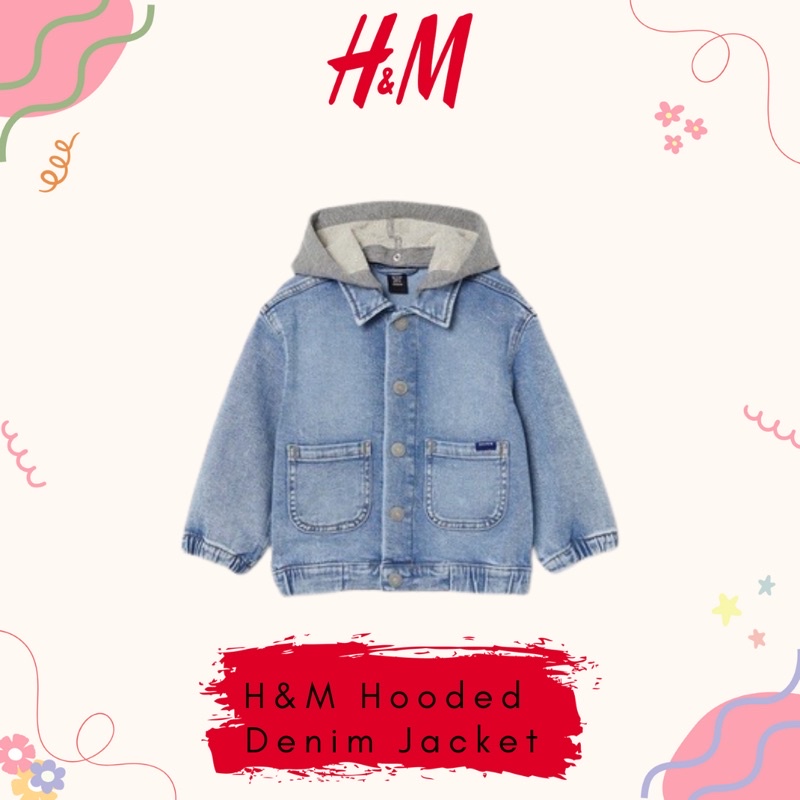 H&M Hooded Denim Jacket Light Denim Blue / H&M Kids Original / Jaket Denim Hoodie Anak / Jaket Jeans