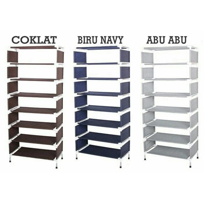 Rak Sepatu Alumunium 8 Lapis 7 Ruang