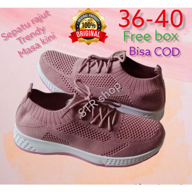 SEPATU  SLIP ON RAJUT KDM IMPORT WANITA TERLARIS//SEPATU KERJA ,OLAH RAGA,SENAM WANITA//SEPATU SLIP 