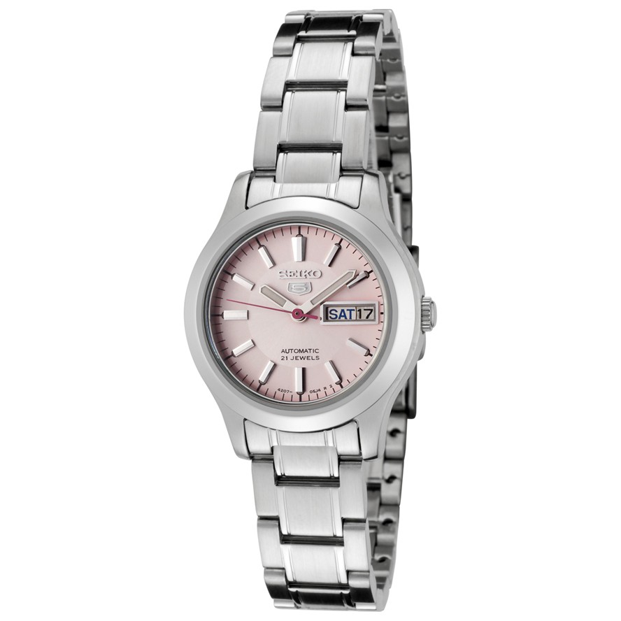 Seiko 5 SYMD91K1 Automatic Pink Dial Stainless Steel - Jam Tangan Wanita