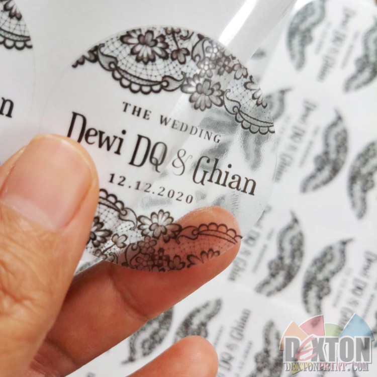 

Sticker Bulat Transparan Stiker Bening Souvenir Pernikahan 1124