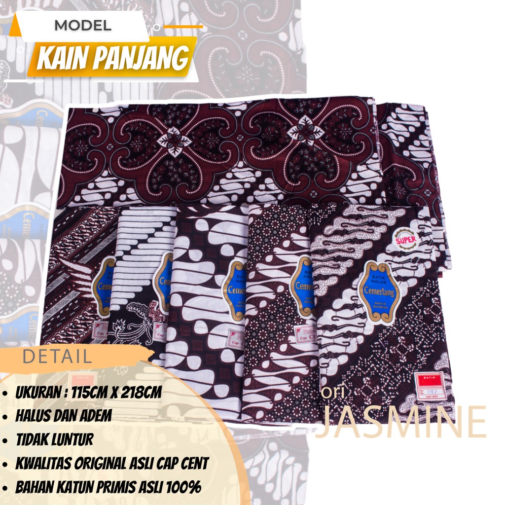 Kain batik meteran katun solo murah premium cemerlang cap cent  jarik melahirkan bahan kebaya halus