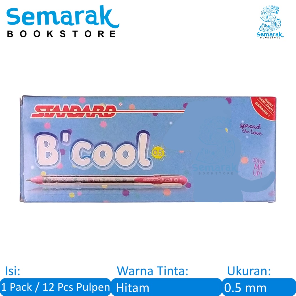 

Standard BCool Pulpen Oil Gel Lucu 0.5 - Hitam [1 Pack / 12 Pcs]