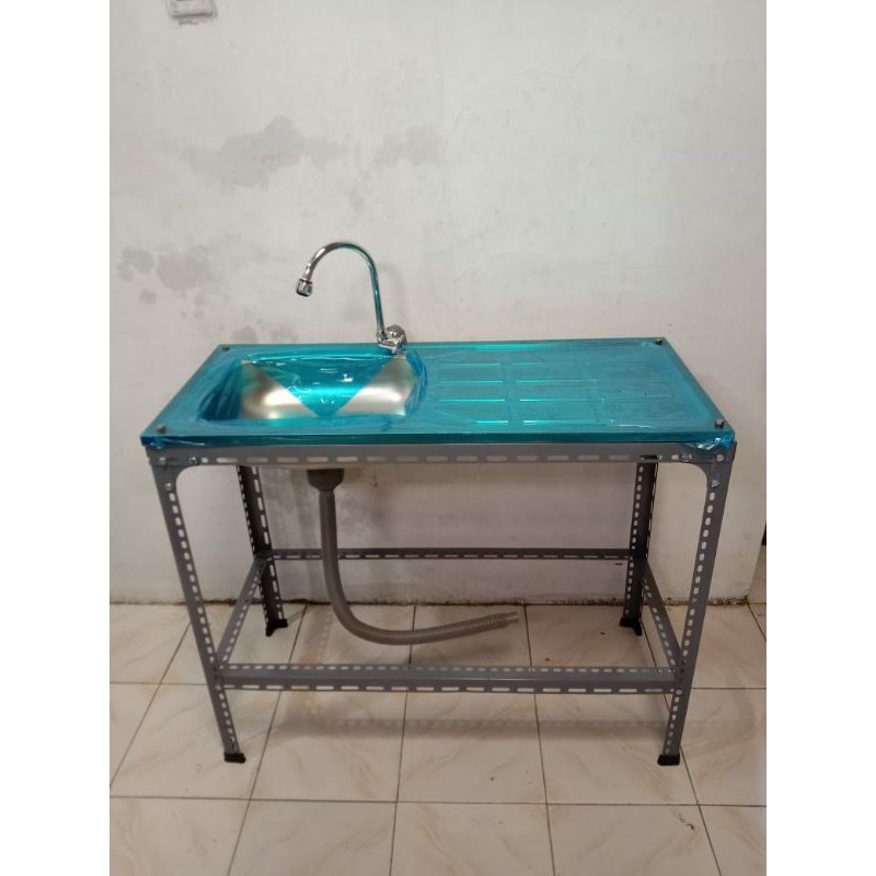 PROMO Paket Lengkap Kitchen Sink Stainless /Bak Cuci Piring 96x43