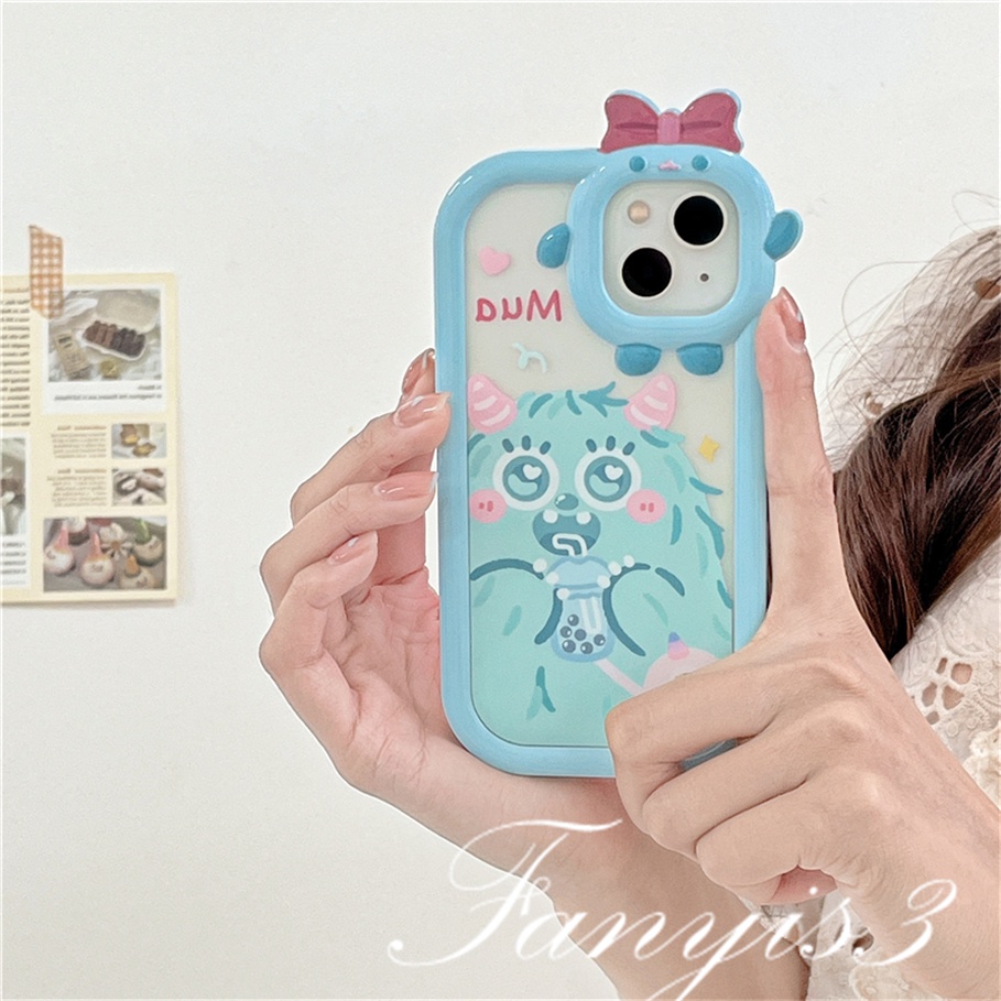 Realme C53 C35 C31 C30 C25Y C21Y C25 C15 C12 C11 C21 C20 C17 C3 Realme 9i 7i 6i 5i 5s 5 Narzo 50A 50i Prime Monster Cute Lens Phone Case