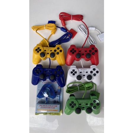 Stick ps2 warna stabilo paket(stick 2pcs)(converter 1pcs)promo