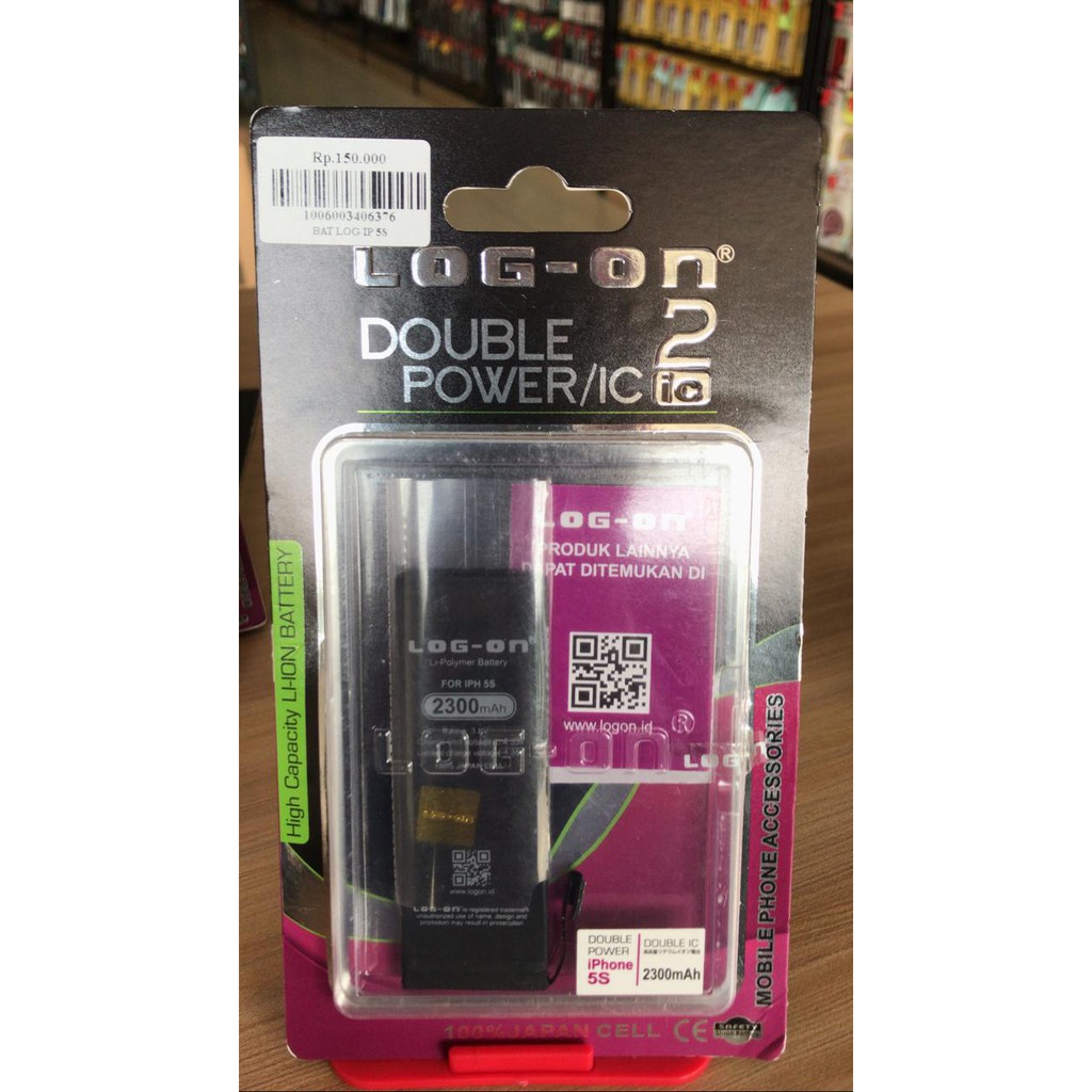 BATERAI LOG ON IPHONE 5S/2300MAH /BATERAI IPHONE