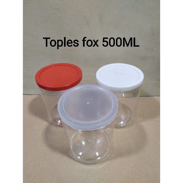 Toples FOX 500 ML // toples pet 500 ml // toples jar // toples pakan burung 500 ml