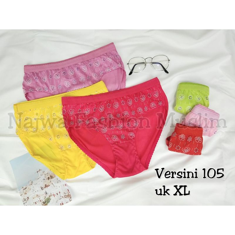 3pcs celana dalam wanita motif bunga underwear import versini | CD 3 in 1 VERSINI termurah