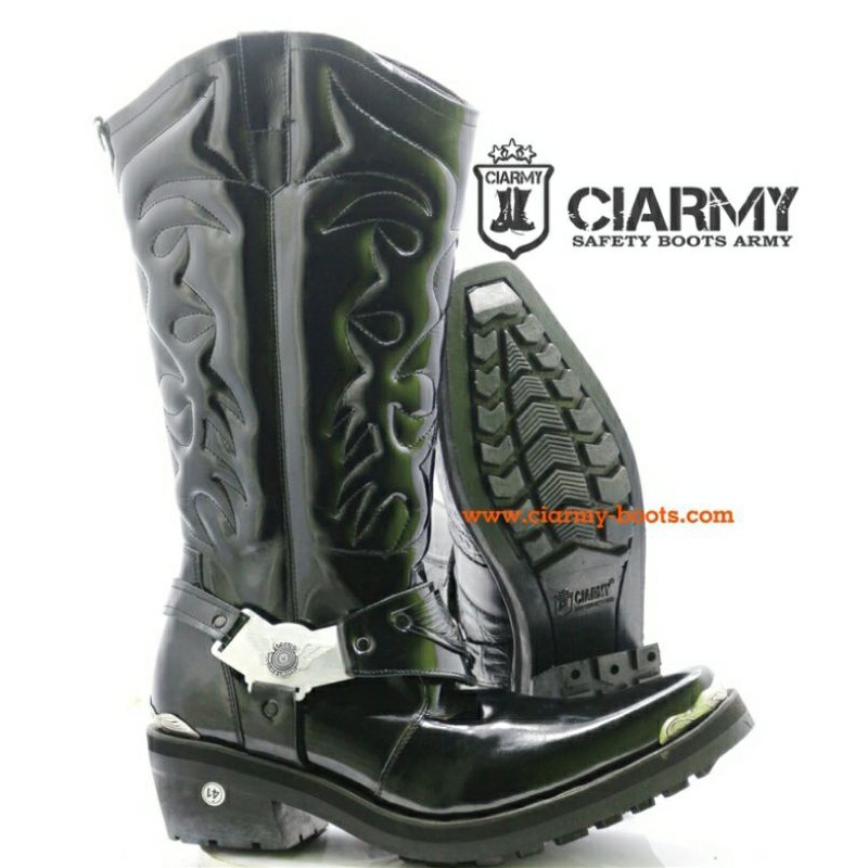 Sepatu Tunggang Polantas Sepatu Bm Pjr Patwal Ciarmy Type C011BK Sepatu Tunggang Sepatu Lantas