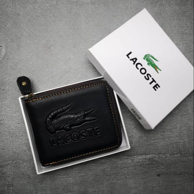 lacoste wallet black