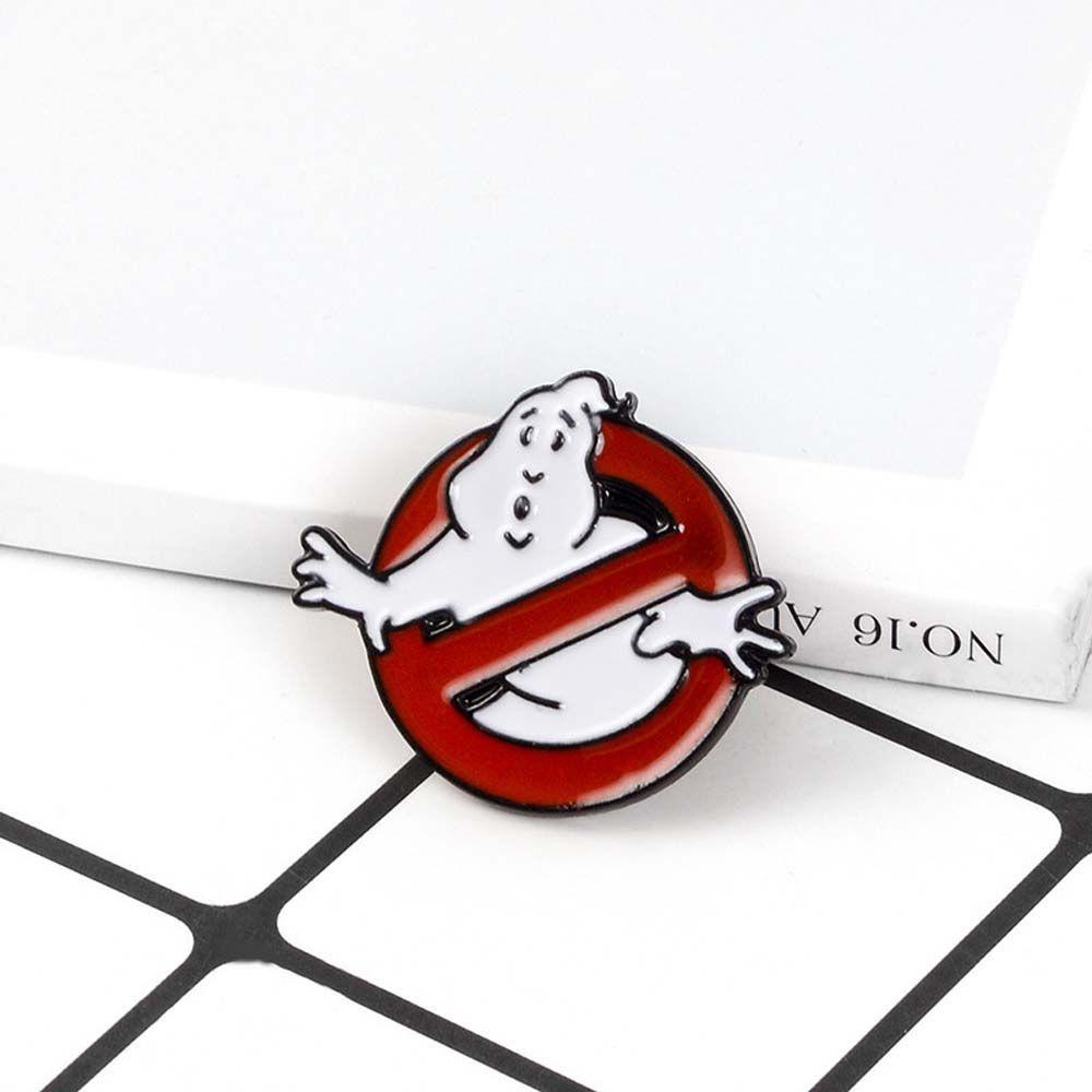 Needway   Ghostbusters Bros Hadiah Untuk Anak-Anak Kartun Film Menyenangkan Hantu Putih Perjalanan Peringatan Lencana Pin Enamel Pin