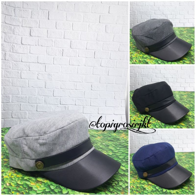 Topi Original Topi Fisherman /Fiddler Cap/ Topi Kapten/ Topi Sailorman/ Topi Pelaut / Topi Pet Baseb