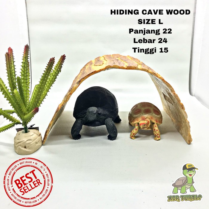 HIDING CAVE WOOD size L RUMAH TORTO SULCATA ISTAR REPTILE