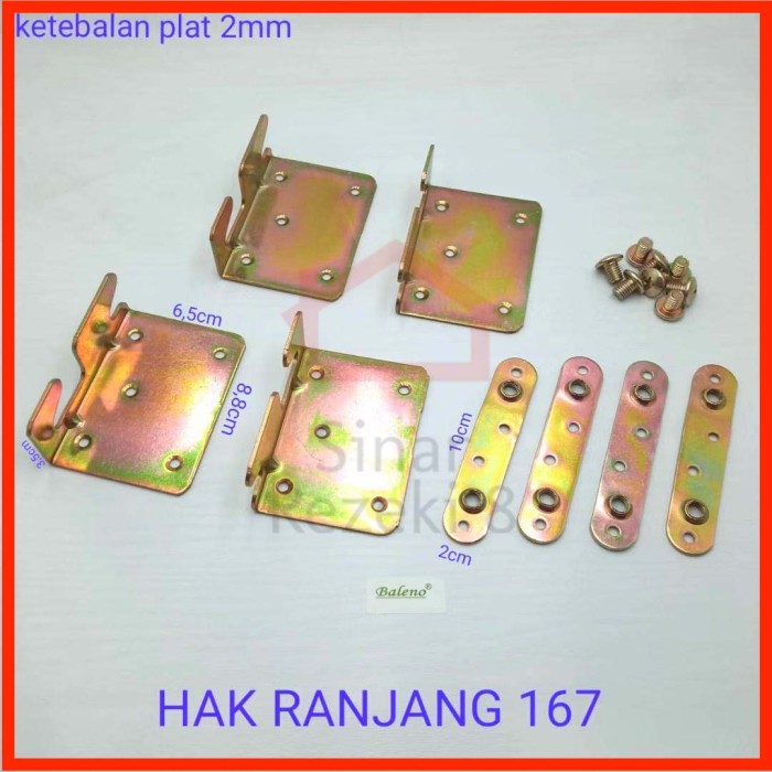 Hak Ranjang 167 / Dipan Siku Tempat Tidur Bayi Box Bed Fitting Engsel Sudut Ujung