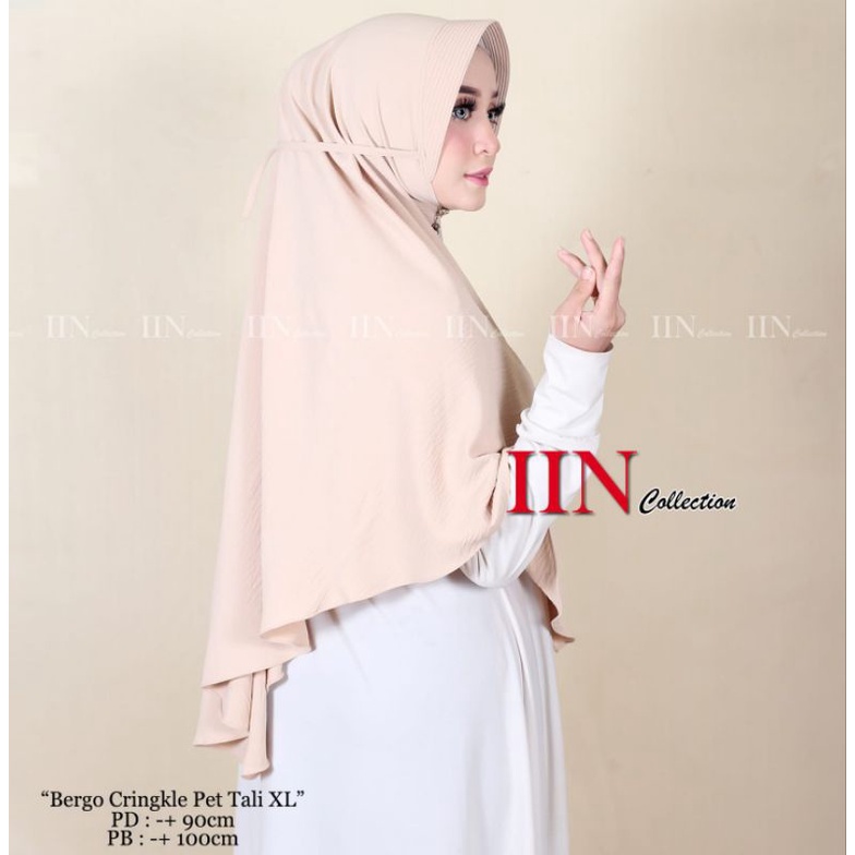 Hijab | Bergo Crinkle Pet + Tali Size XL