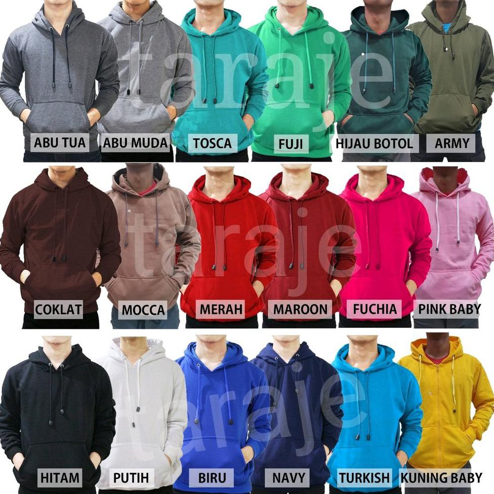 JAKET CEWEK Jaket Sweater Polos Hoodie Jumper Keren Pria Wanita Unisex Hitam