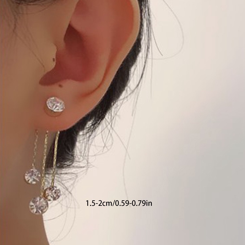 Anting Rumbai Kristal Zircon Mutiara Gaya Elegan Untuk Wanita